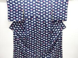 大正ロマン　抽象模様織り出しお召着物